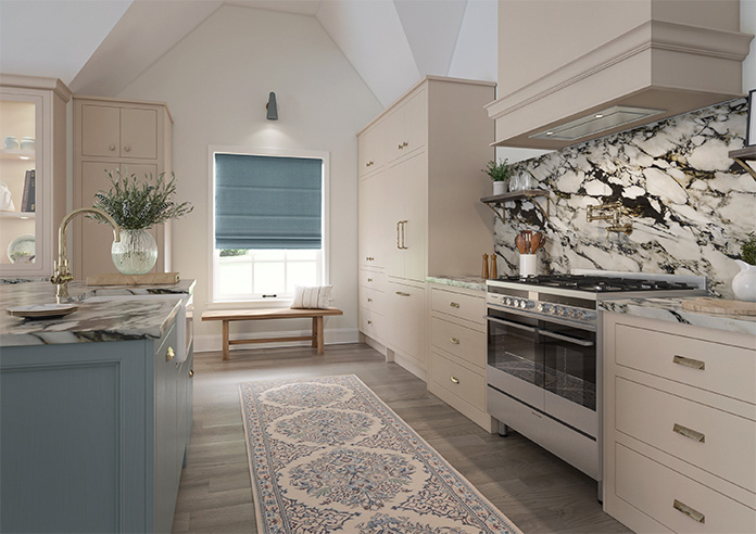 Roslin (Blackout), Tranquil Blue - Motorised Roman Blind - Image 6